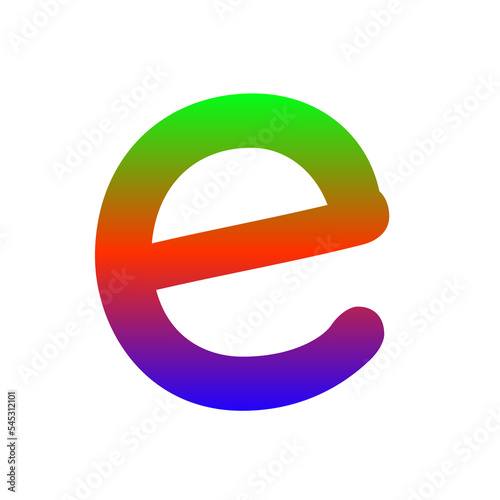 Gradient neon color lower case example characters