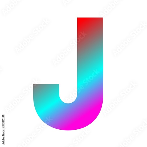 Gradient neon color upper case example characters