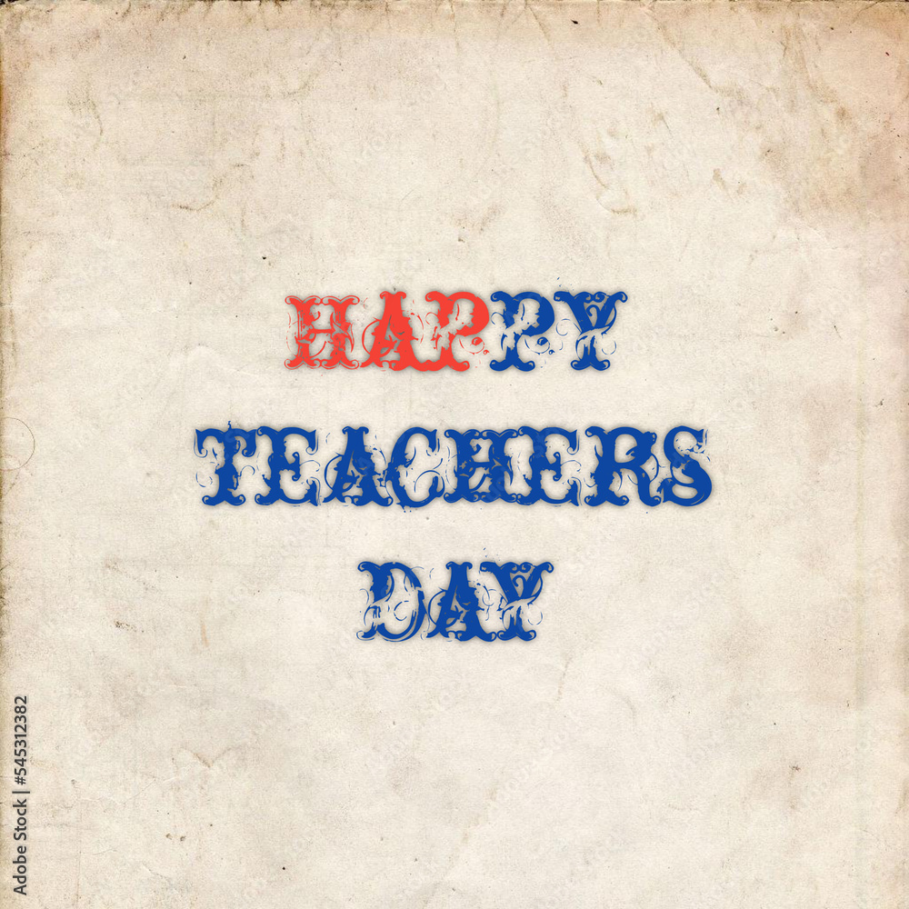 Happy teachers' day greeting card illustration