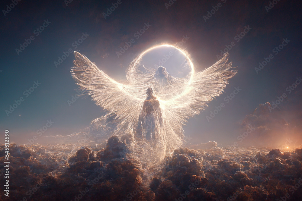 illustration of celestian angel in heaven	
 - obrazy, fototapety, plakaty 