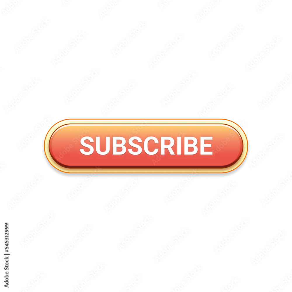 Colorful subscribe button on transparent background Colorful subscribe button on transparent background