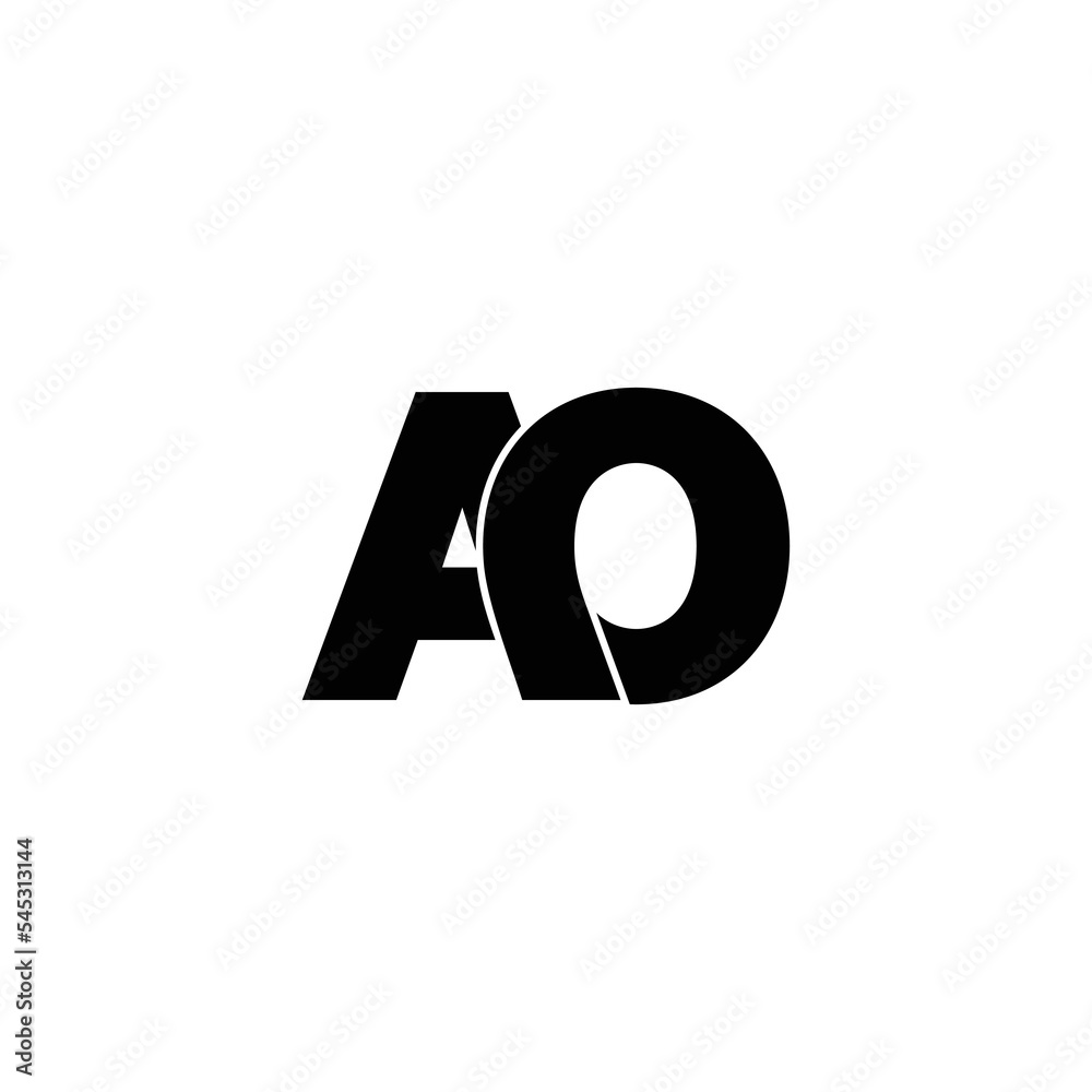 Letter AO simple logo design vector Letter AO simple logo design vector