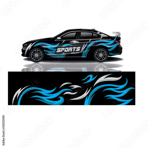 Car decal wrap design vector