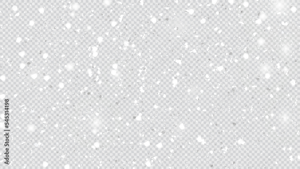 Vector transparent realistic snow background. Vector transparent realistic snow background.