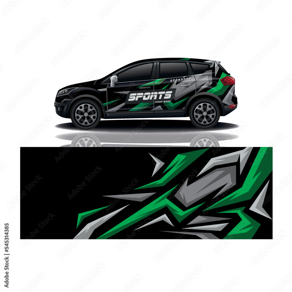 Car decal wrap design vector