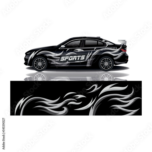 Car decal wrap design vector