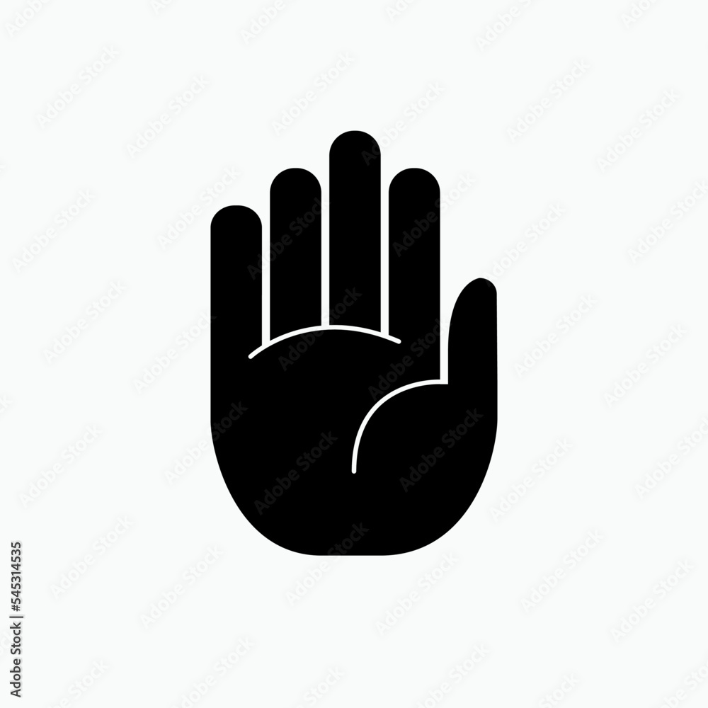 Hand Stop Icon. Reject, Prohibited Symbol for Entry - Vector. Hand Stop Icon. Reject, Prohibited Symbol for Entry - Vector.