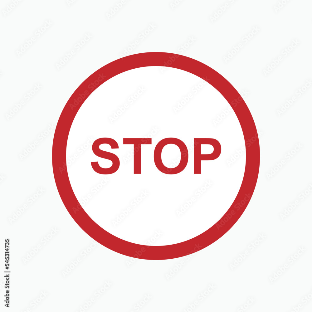 Stop Icon - Prohibition Vector, Sign and Symbol for Design, Presentation, Website or Apps Elements. Stop Icon - Prohibition Vector, Sign and Symbol for Design, Presentation, Website or Apps Elements.