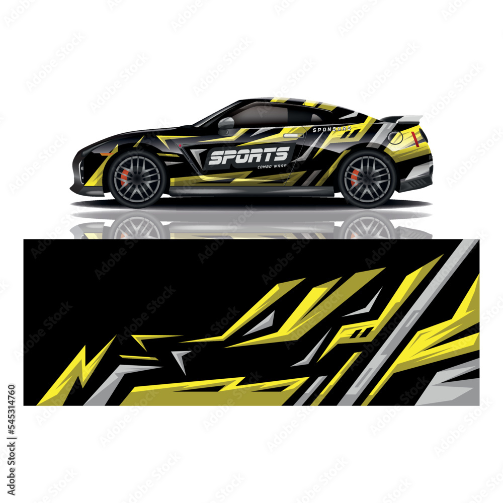 Car decal wrap design vector