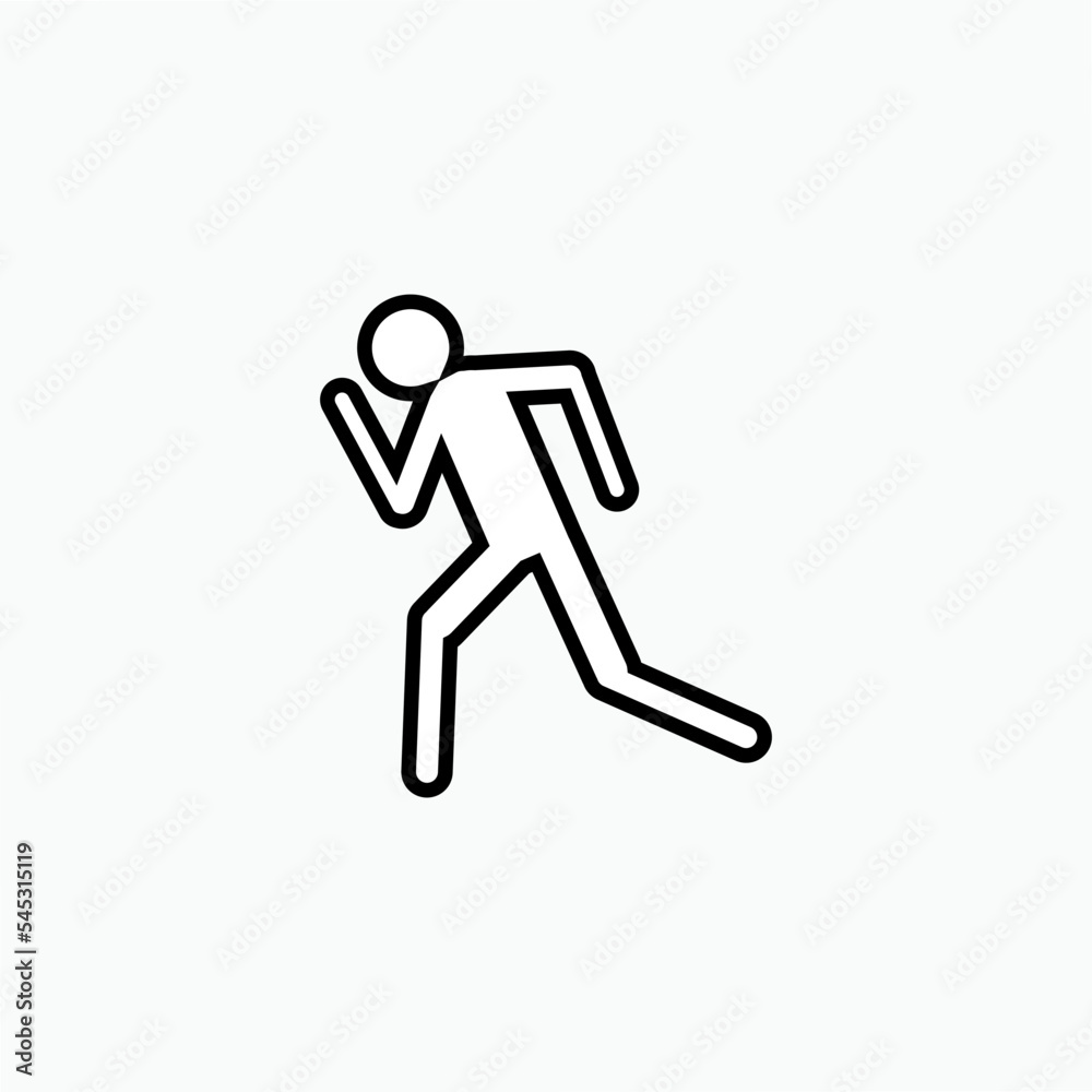 Man Running Icon. Athletic or Escape Illustration As A Simple Sign, Trendy Symbol for Design and Sport Websites, Presentation or Mobile Application - Vector. Man Running Icon. Athletic or Escape Illustration As A Simple Sign, Trendy Symbol for Design and Sport Websites, Presentation or Mobile Application - Vector.