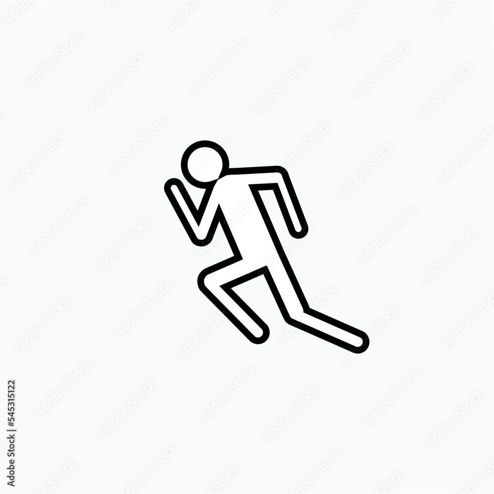 Man Running Icon. Athletic or Escape Illustration As A Simple Sign, Trendy Symbol for Design and Sport Websites, Presentation or Mobile Application - Vector. Man Running Icon. Athletic or Escape Illustration As A Simple Sign, Trendy Symbol for Design and Sport Websites, Presentation or Mobile Application - Vector.