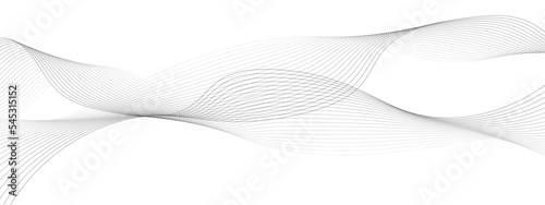 Abstract wavy gray blend liens design on white background. Digital frequency track equalizer. Vector illustration, Wavy stylized it make using blend tool.