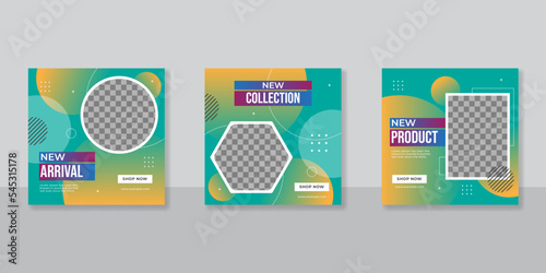 Minimalist promotion square web banner for social media furniture or fashion sale