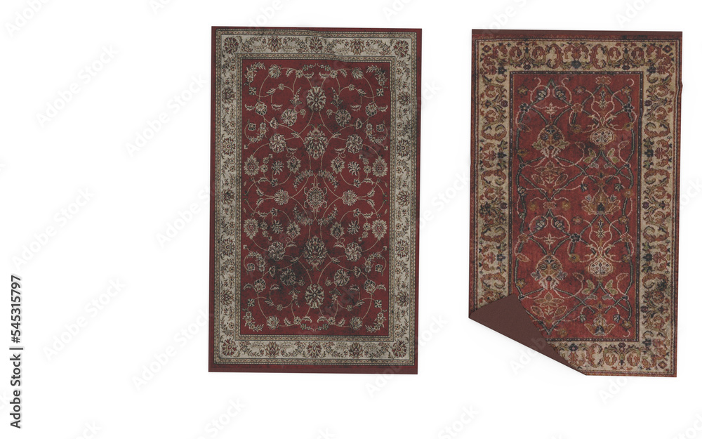 Fototapeta premium Classic red carpet on white floor