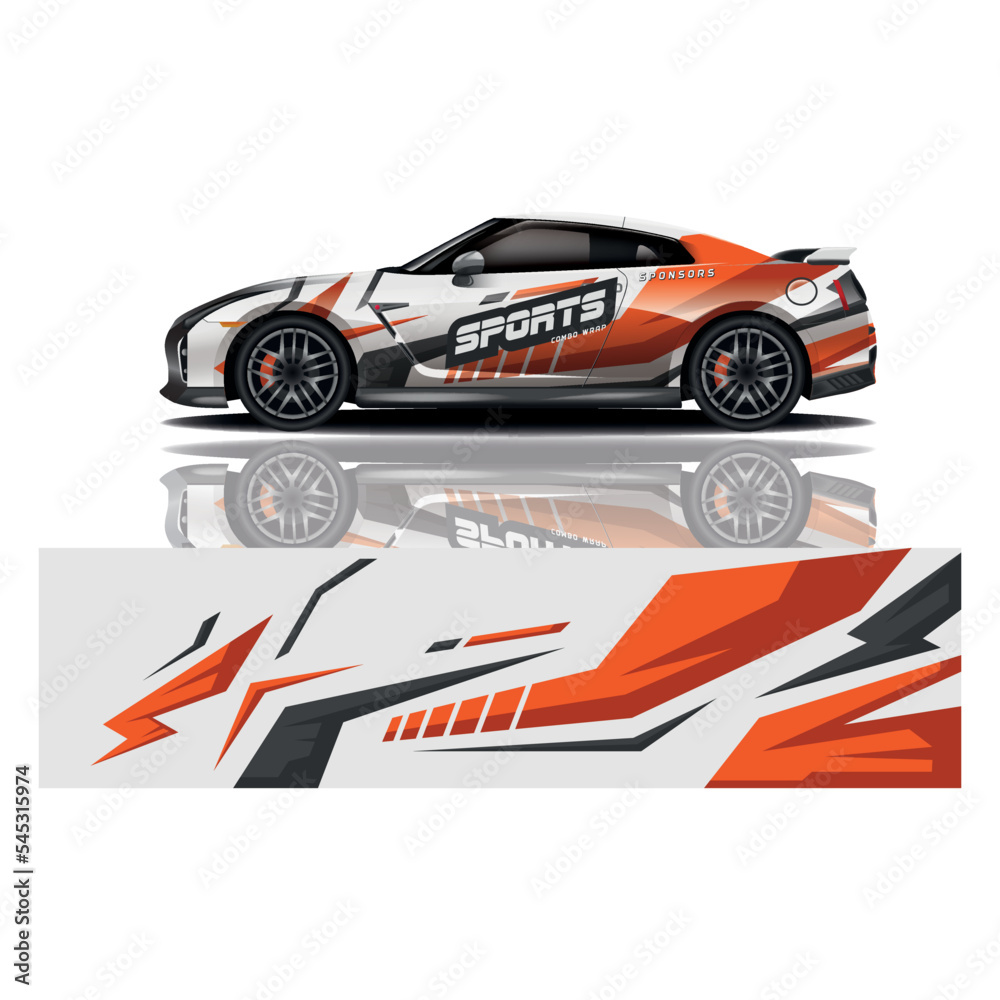 Car decal wrap design vector