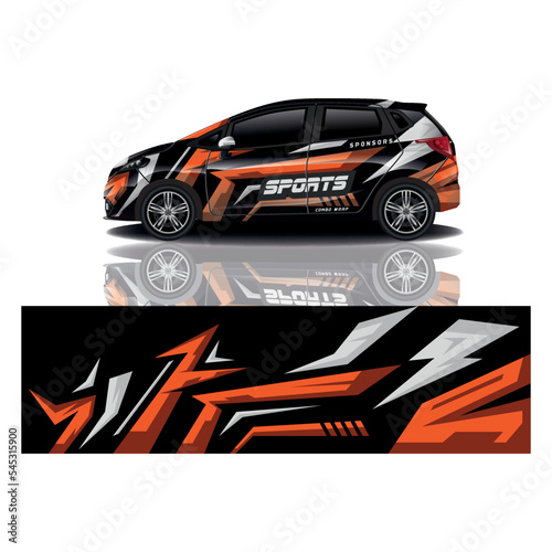 Car decal wrap design vector