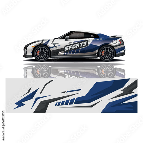 Car decal wrap design vector