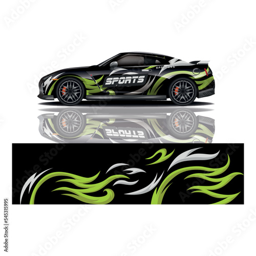 Car decal wrap design vector