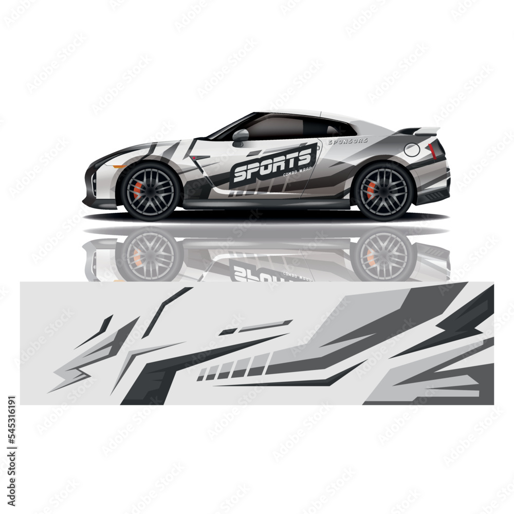 Car decal wrap design vector