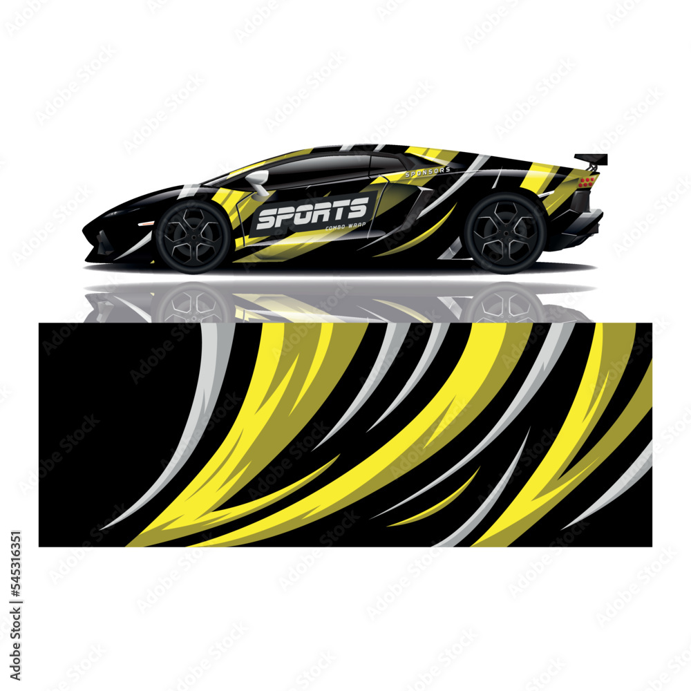 Fototapeta premium Car decal wrap design vector