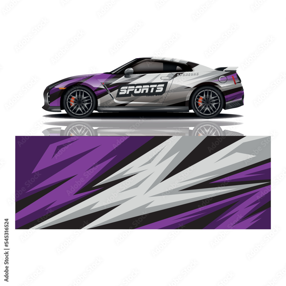 Car decal wrap design vector