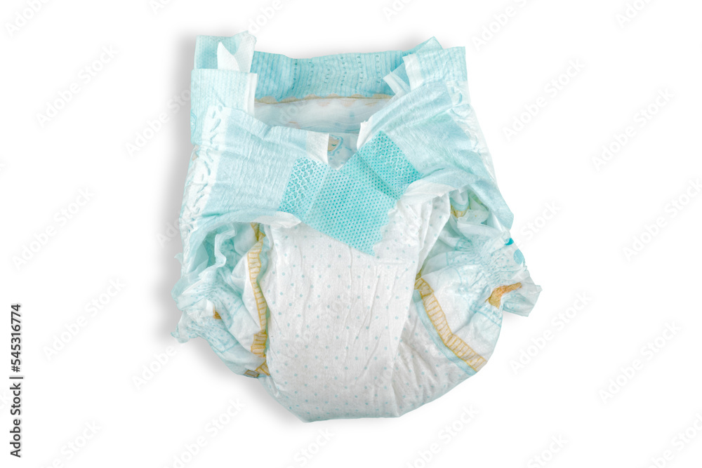 Rolled Up Diaper. Ð¡hildcare concept - obrazy, fototapety, plakaty 