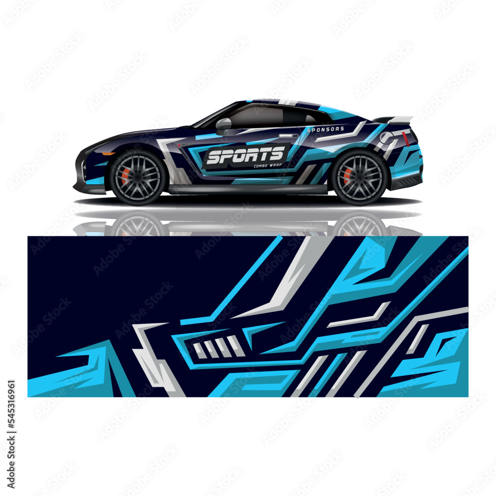 Car decal wrap design vector