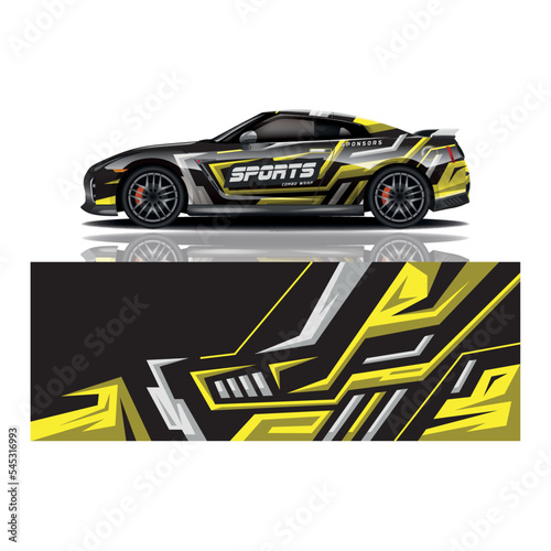 Car decal wrap design vector