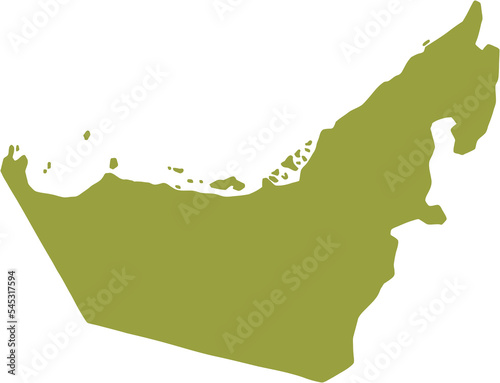 doodle freehand drawing of united arab emirates map. 