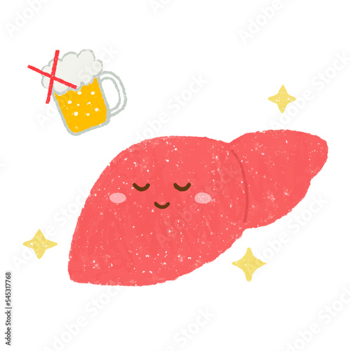手描きの休肝日のキャラクター