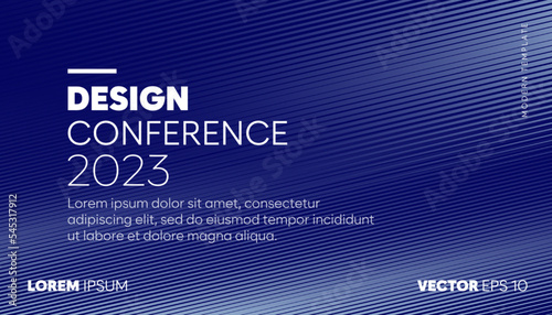 Abstract modern business conference design template with gradient color lines. Minimal flyer layout. Vector, 2022-2023