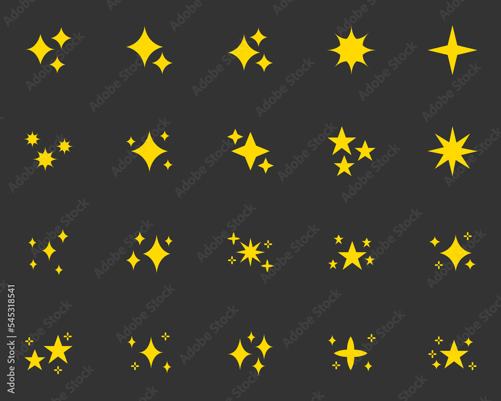 Set of sparkle icons
