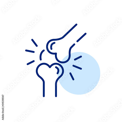 Arthritis knee joint pain. Pixel perfect, editable stroke line icon