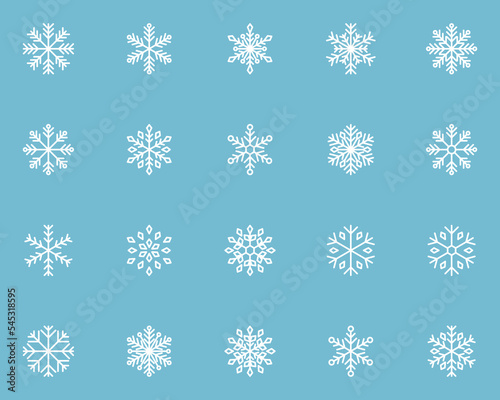 set of snowflake icons  winter