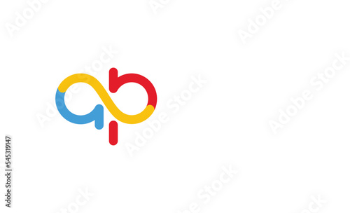 colorful ap logo. rounded logo letter ap vector
