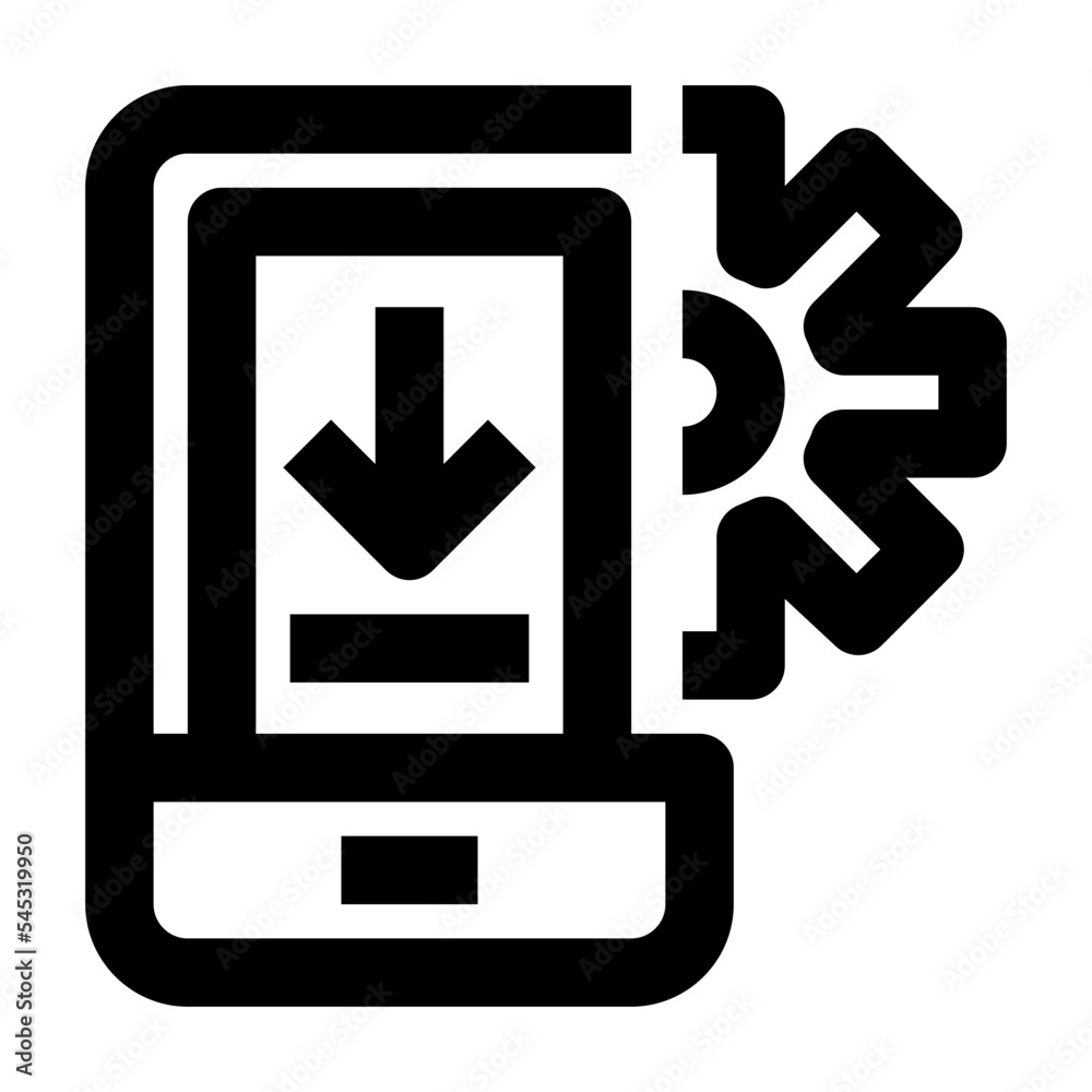 Fototapeta premium Icon Mobile Settings With Style Outline