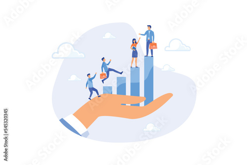 Employee development, talent management or career growth, staff engagement or training and support for success, improvement concept, flat vector modern illustration