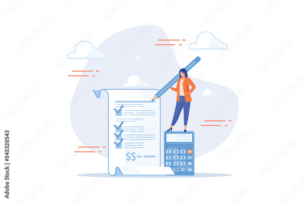 Φωτογραφία Project cost estimation, calculate budget or resources to finish work, financial
