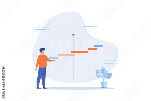 Project timeline or schedule, planning for resource on working tasks, development plan, deadline to launch product, workflow concept, flat vector modern illustration