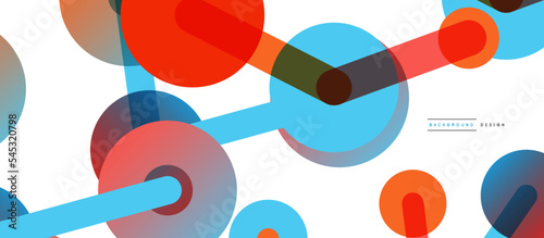Abstract background. Round dots connected by lines. Trendy techno business template for wallpaper, banner, background or landing