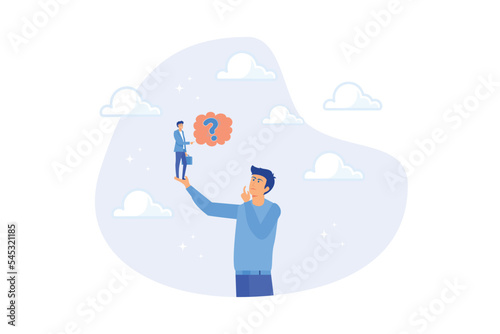 Ask yourself a question, process for self improvement, personal development, problem solving or review and evaluation concept, flat vector modern illustration