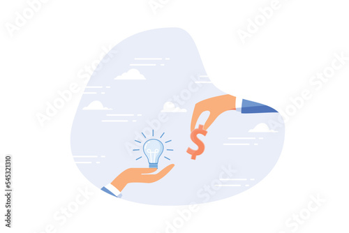 Funding startup idea, fundraising to start business, investor, venture capital or VC to financial support, budget or sponsorship concept, flat vector modern illustration