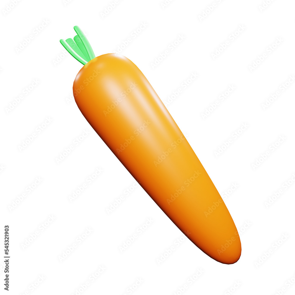 PNG 3d rendering of carrot vegetable for your content asset needs
