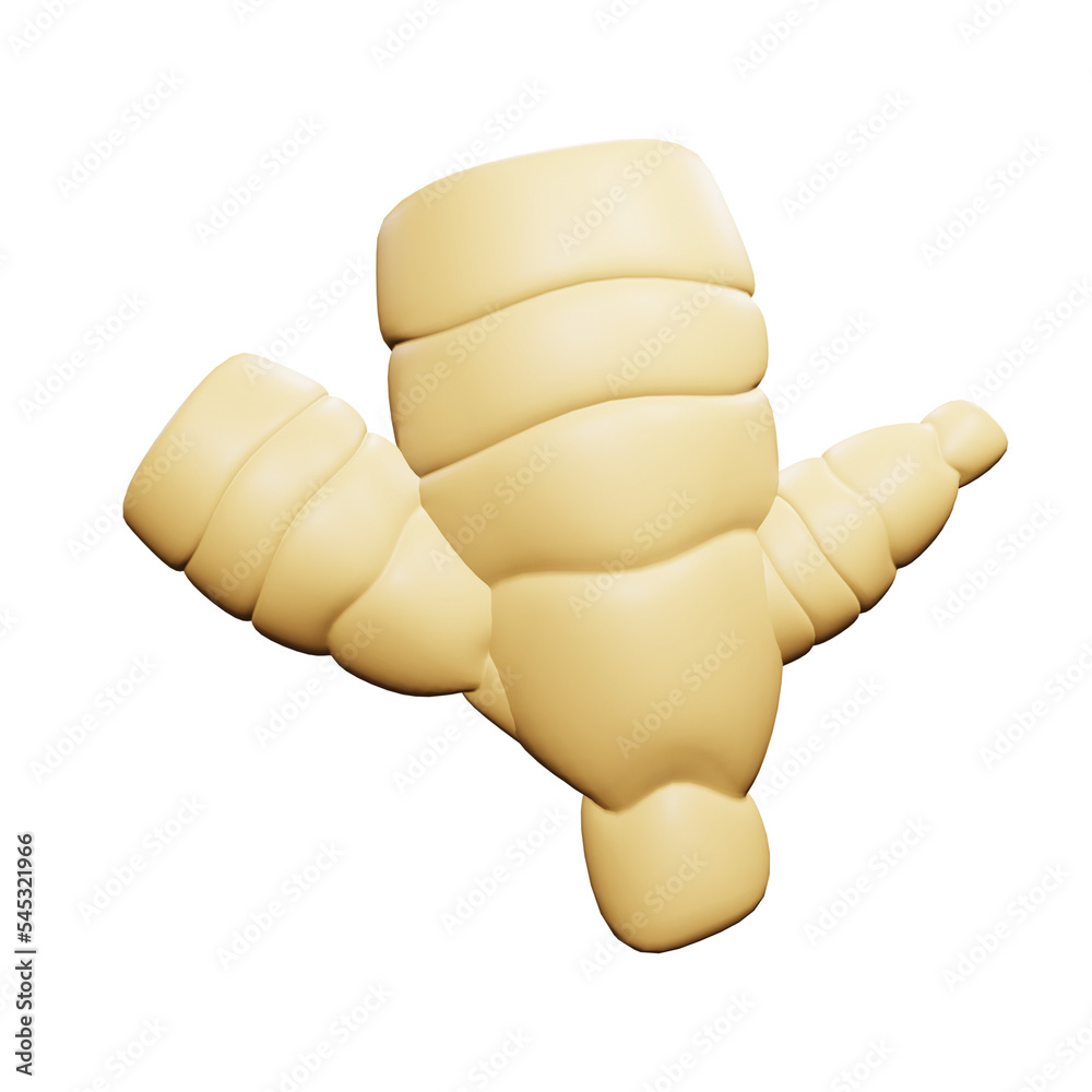 PNG 3d rendering of ginger vegetable for your content asset needs
