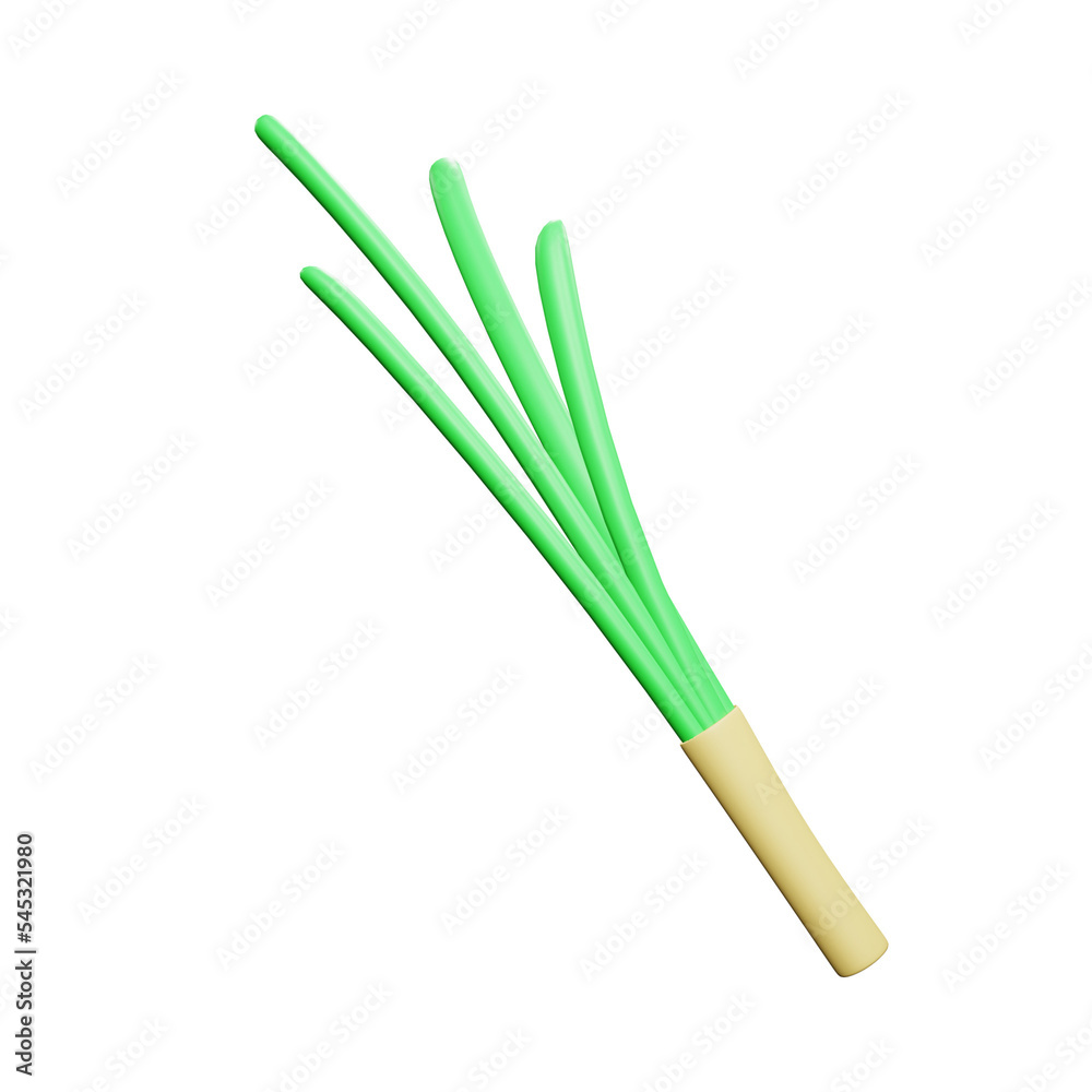 PNG 3d rendering of leek vegetable for your content asset needs