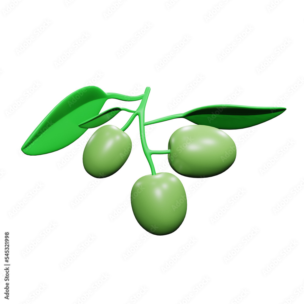 PNG 3d rendering of olive vegetable for your content asset needs