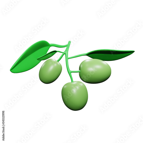 Obraz na płótnie PNG 3d rendering of olive vegetable for your content asset needs w salonie