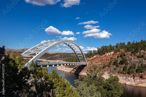 Current Creek Bridge on Flaming Gorge Reservoir, Near Vernal Utah and Wyoming.  photo
