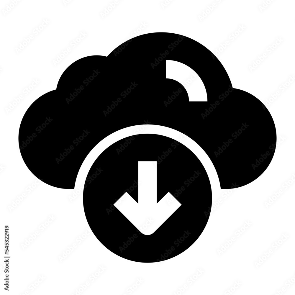 Icon Cloud Download With Style Glyph Icon Cloud Download With Style Glyph