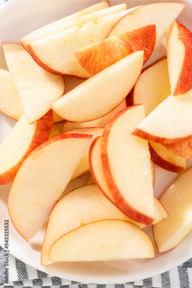 Sliced red apples Sliced red apples